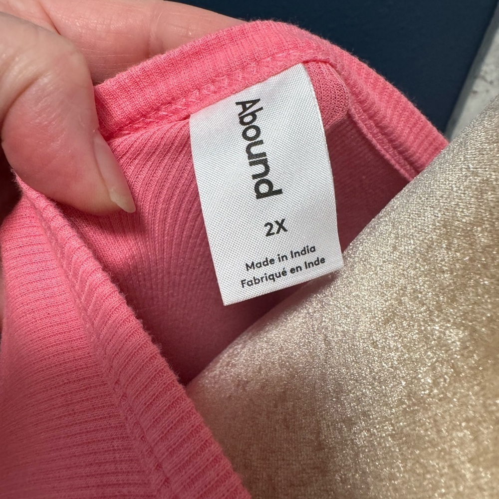 Abound 2x Pink Sleeveless Women's Ribbed - Picture 4 of 4